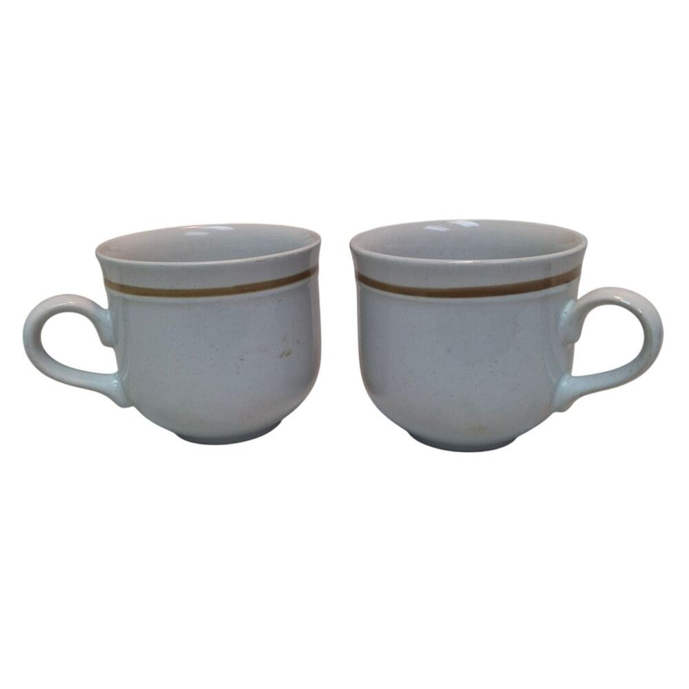 Vintage Set of 2 Kingsbury Stoneware Collection Basic Coffee Mugs Made in Japan